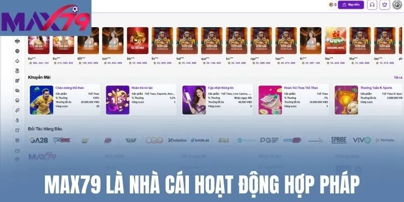 Max79 là nhà cái hoạt động hợp pháp